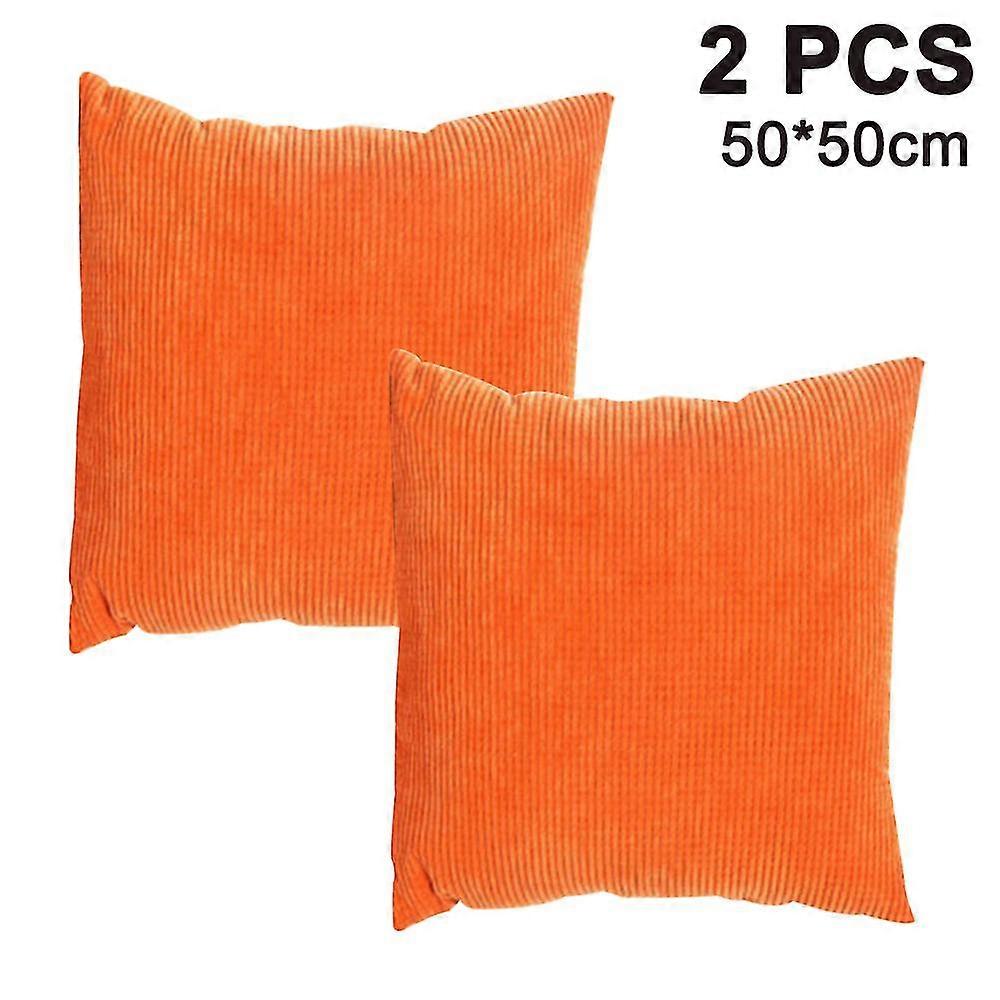 Pack Of 2, Corduroy Soft Decorative Square Throw Pillow Cover