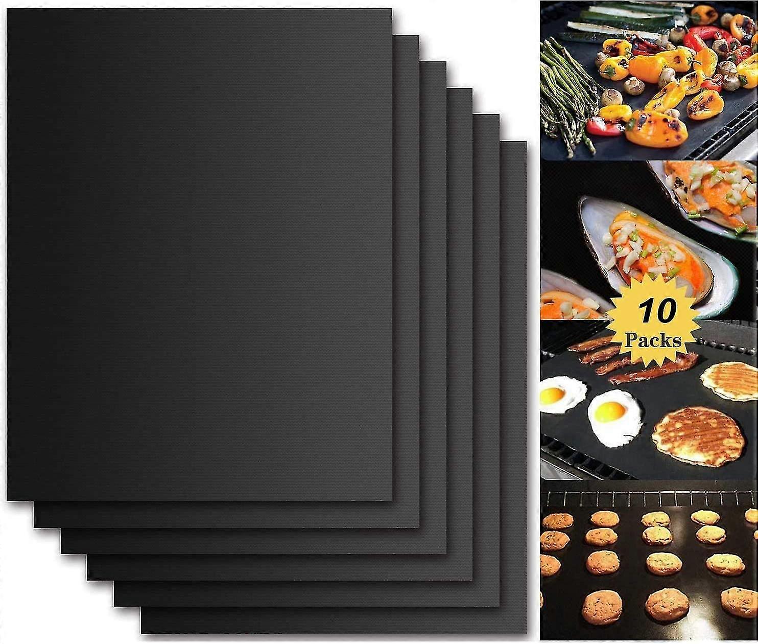 Grill Mat (set Of 10), High Quality And Reusable Grill Mat, Grill Mat Bbq Teflon Non-stick 0.2mm Thick 40x33cm