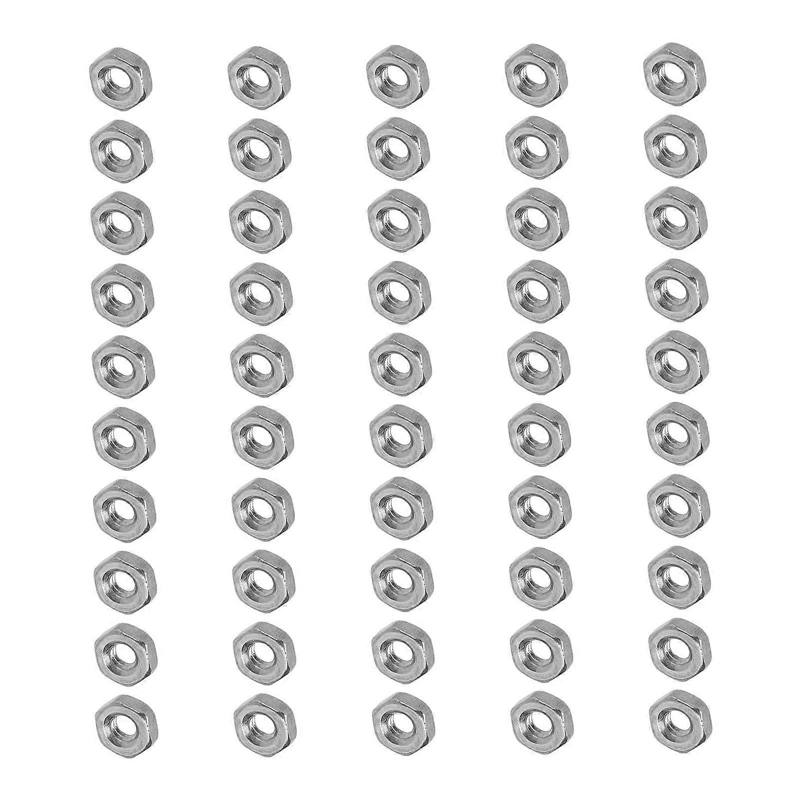 Assortiment de 50 écrous hexagonaux filetés en acier inoxydable A2-70 pour machines industrielles M4