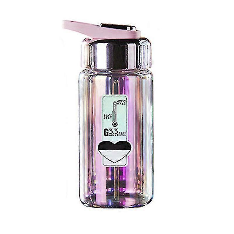 portable water bottle mirror surface high temperature resistant sports water bottle for camping blue