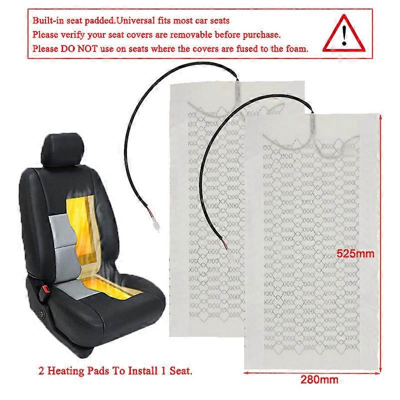 Universal 12V Car Seat Heater Carbon Fiber Heat Pads Set 5 Levels ...