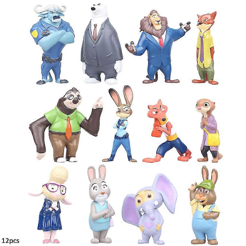 12pcs zootopia zootropolis ג'ודי הופס ניק ויילד מר מיני גדול דמויות בובה צעצועים אספנות דגמים עוגה קאפקייקס toppers תפאורה ילדים מתנת יום הולדת -NMAOV