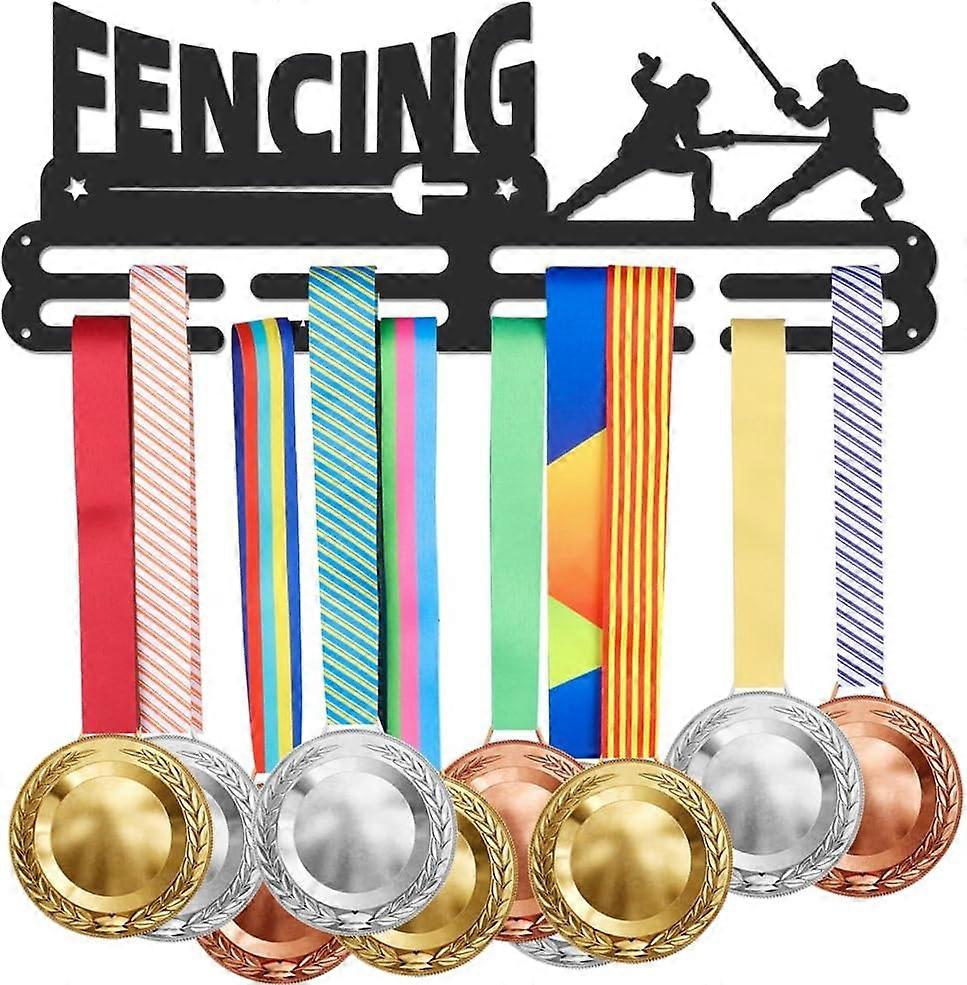Fencing Medal Hanger Holder Display Medals Display Rack Wall Mount Iron Ribbon Hook Hanger Decor Achievements Medal Hanger Display Rack Metal Hanging