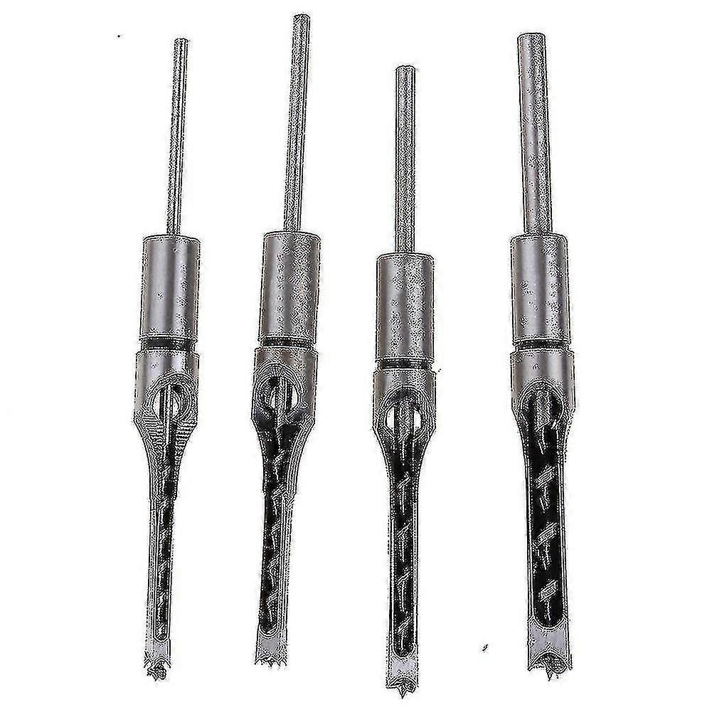 4pcs Woodworking Square Hole Drill Bits,mortise Chisel Hole Saw Drill Bit Set