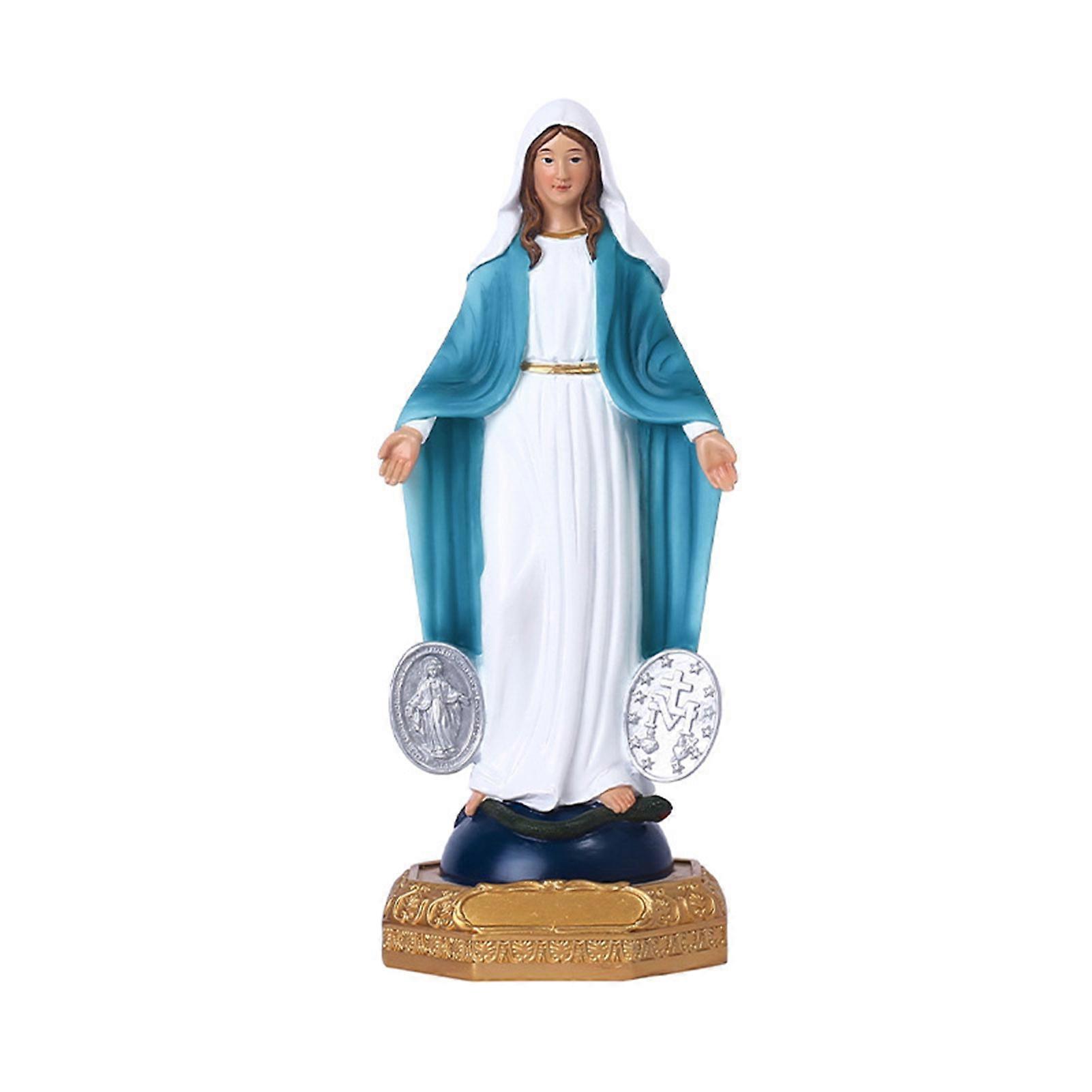 Blessed Virgin Mary Figurine Delicate Workmanship with Paint for Home Table Decorations
