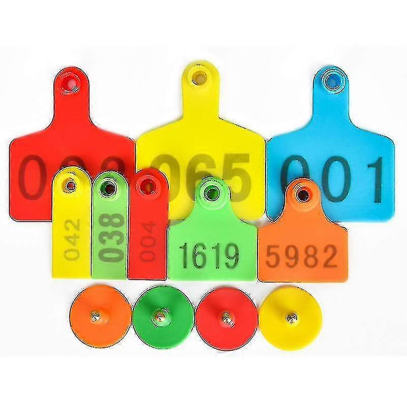 100pcs番号付き耳札001-100牛羊豚のための落下防止認識可能な動物の家畜の耳タグ