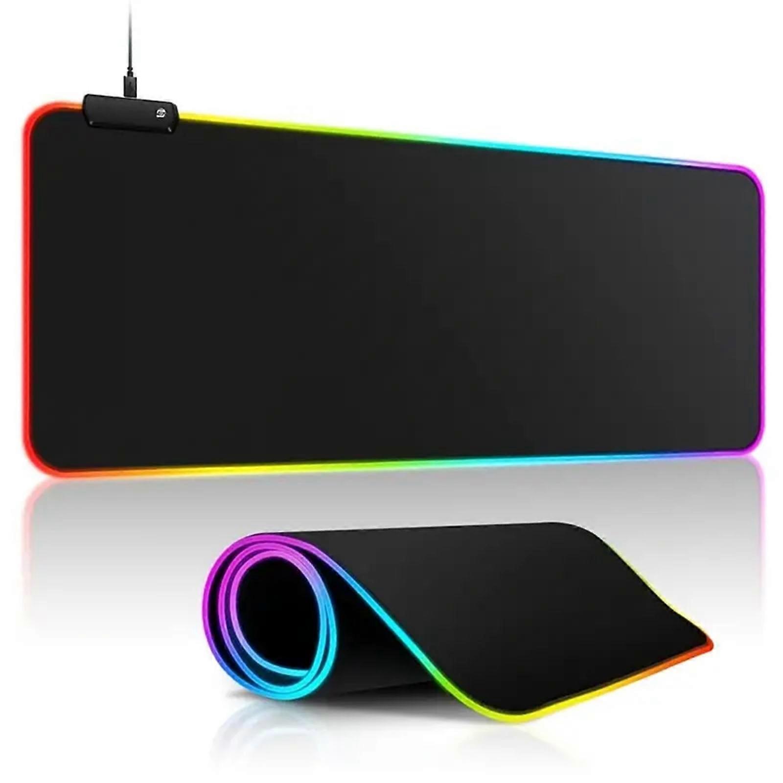 RGB Gaming Mouse Pad Mousepad Mat LED With 10 Lighting Modes For Computer FLYE242810
