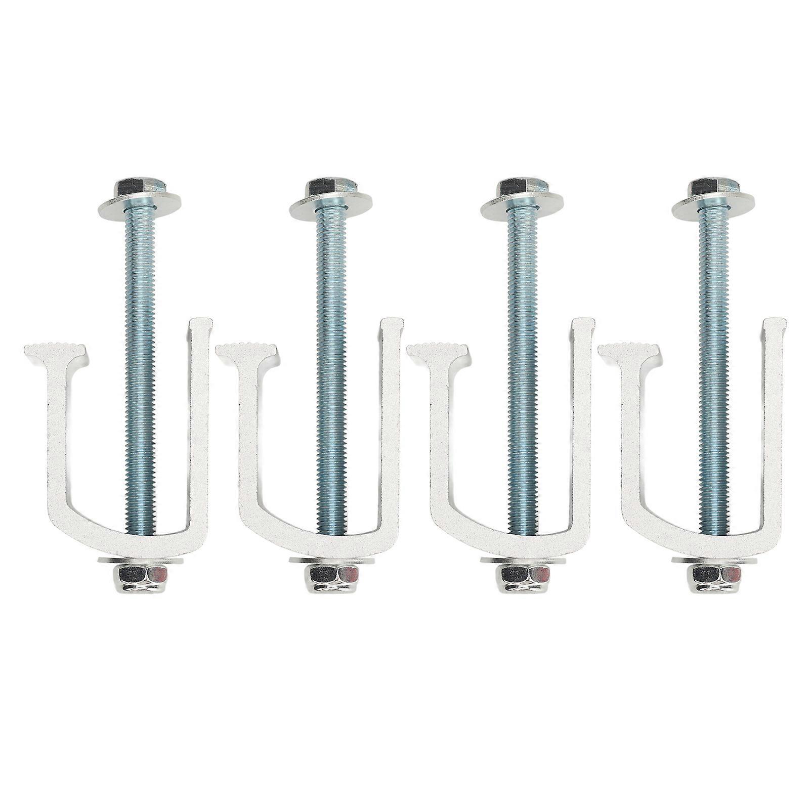 4 סטים ארגז כלי משאית מהדק אלומיניום עמיד ארוך לקשור מהדק לכלי רכב כסף