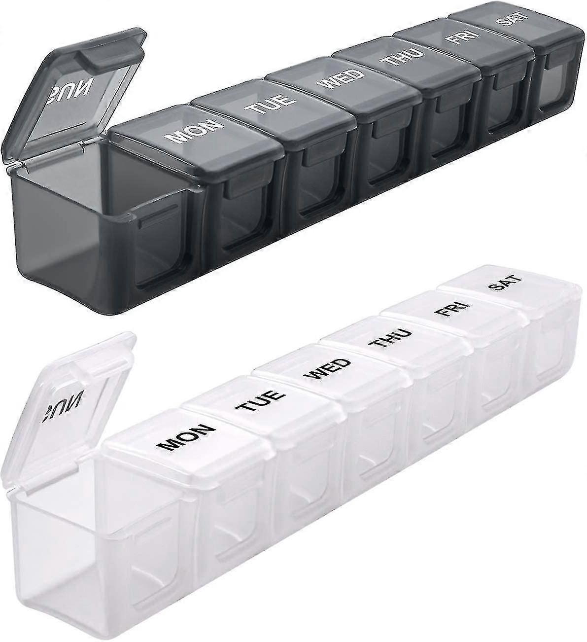 Extra Large Weekly Pill Organizer 2 Pcs, Daily Pill