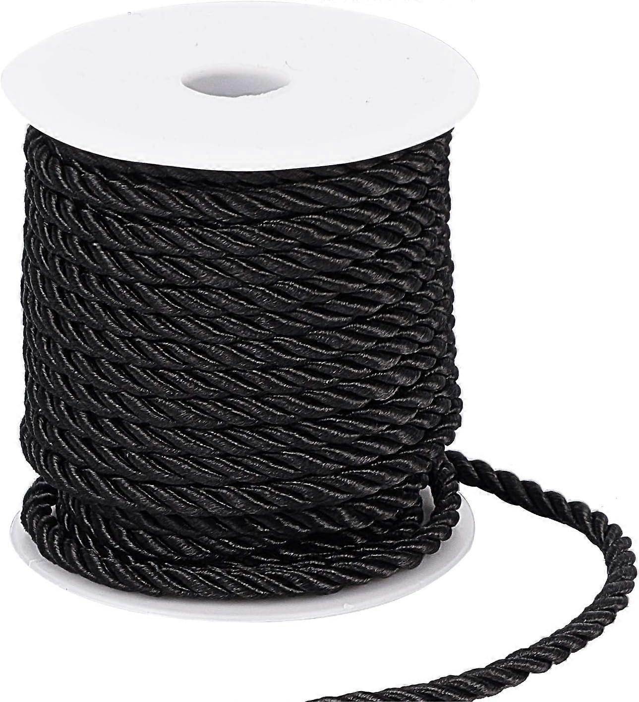 3 Braided Cord 5mm Decorative Twine Cord Silk Rope Shiny Viscose Cording Honor Cord for Handfasting Home Decoration Embellish Costumes Drawstrings Gra