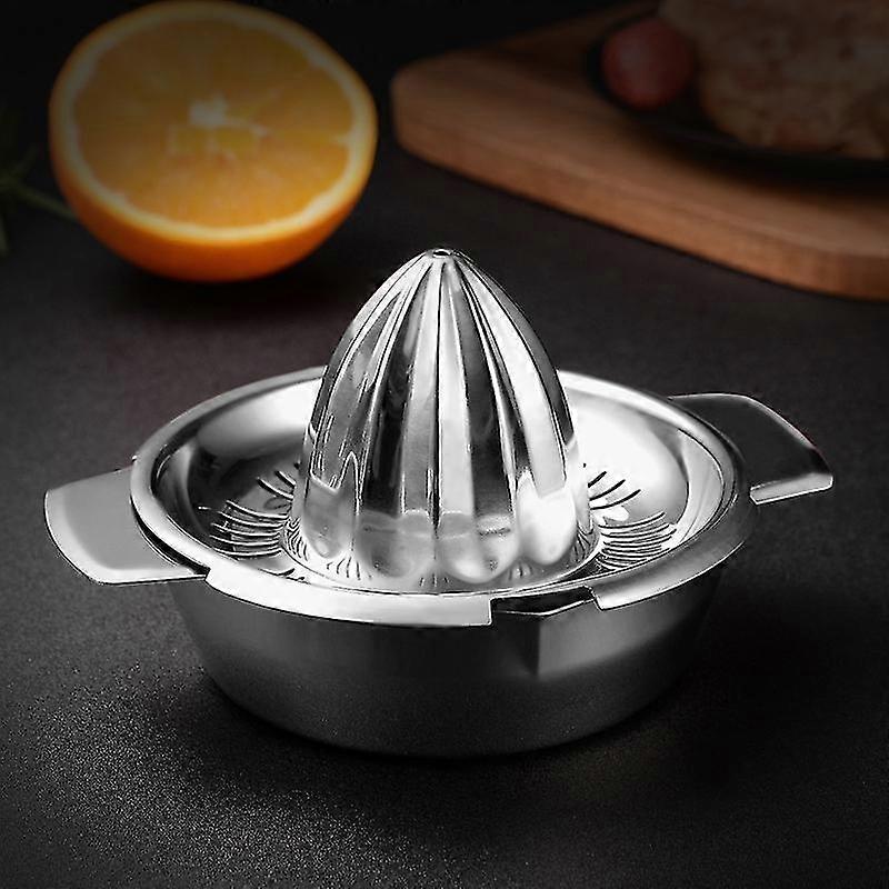 304 Stainless Steel Manual Citrus Juicer with 350ML Container, Heavy Duty Lemon Squeezer Orange Grapefruit Squeezer Juice Extractor, Dishwasher Safe