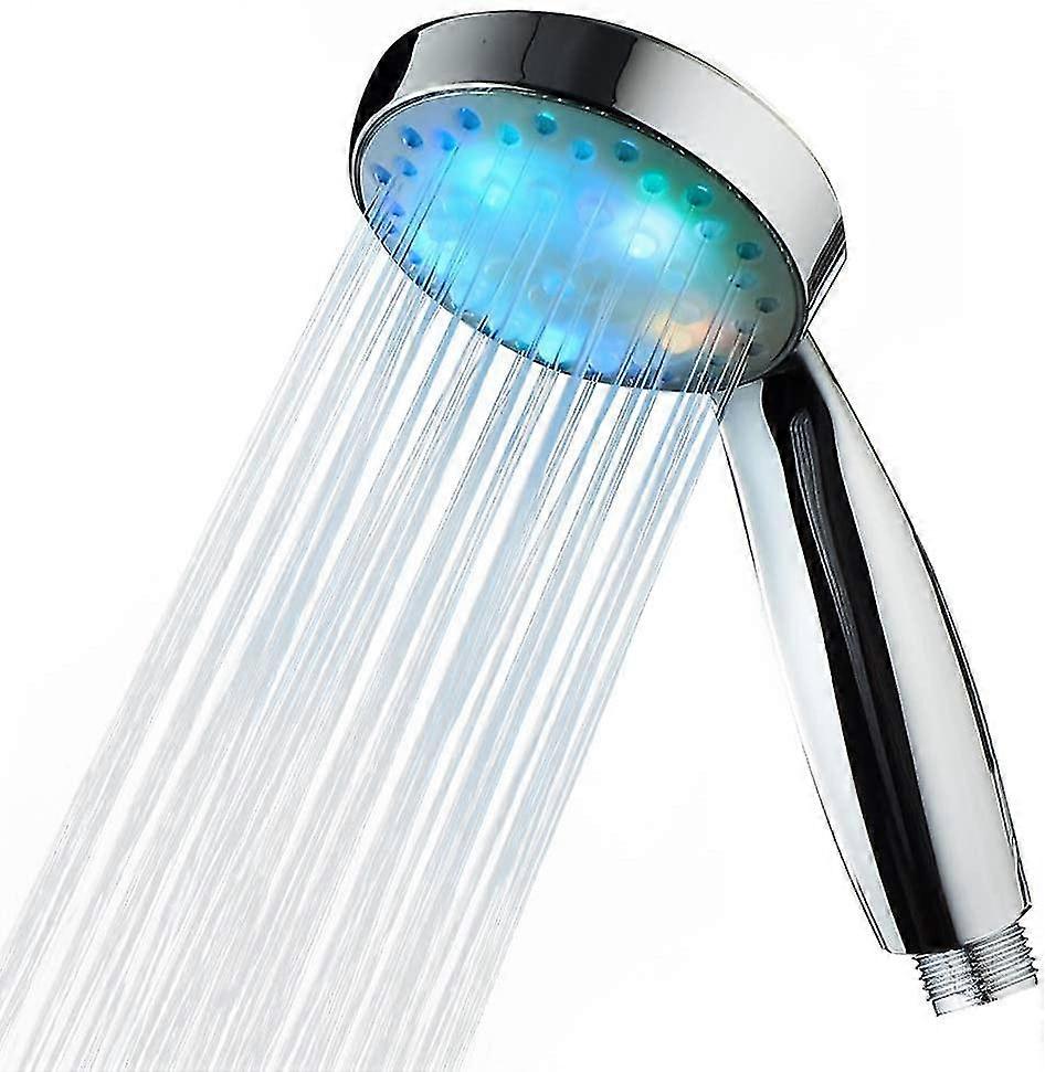 Led Shower Head 7 Color Changing Automatically Light Up Shower Head Polished Chrome (no Hose)