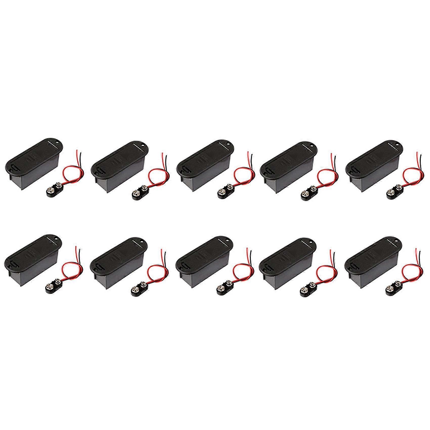 10x 9v Battery Holder Case For Active Guitar Pickup
