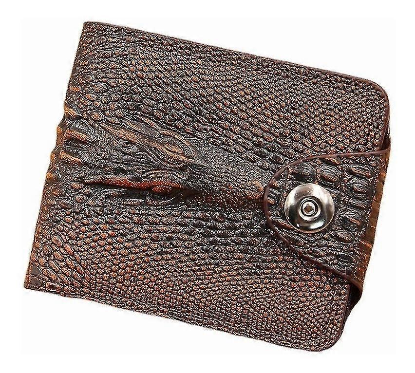 New Men's Wallet Short Large Capacity Multifunctional Fashion Business Crocodile Magnetic Buckle Money Vintage Crocodile Pattern Leather Wallet1pcsdar
