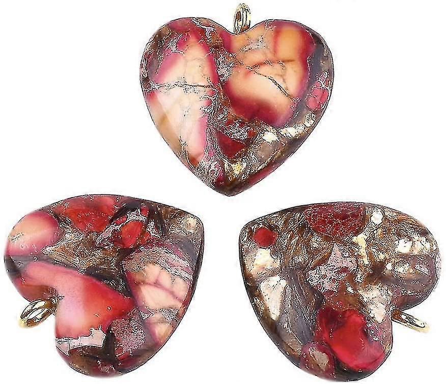 10pcs Sincere Hot Heart Charms With Golden Iron Findings Sea Sediment