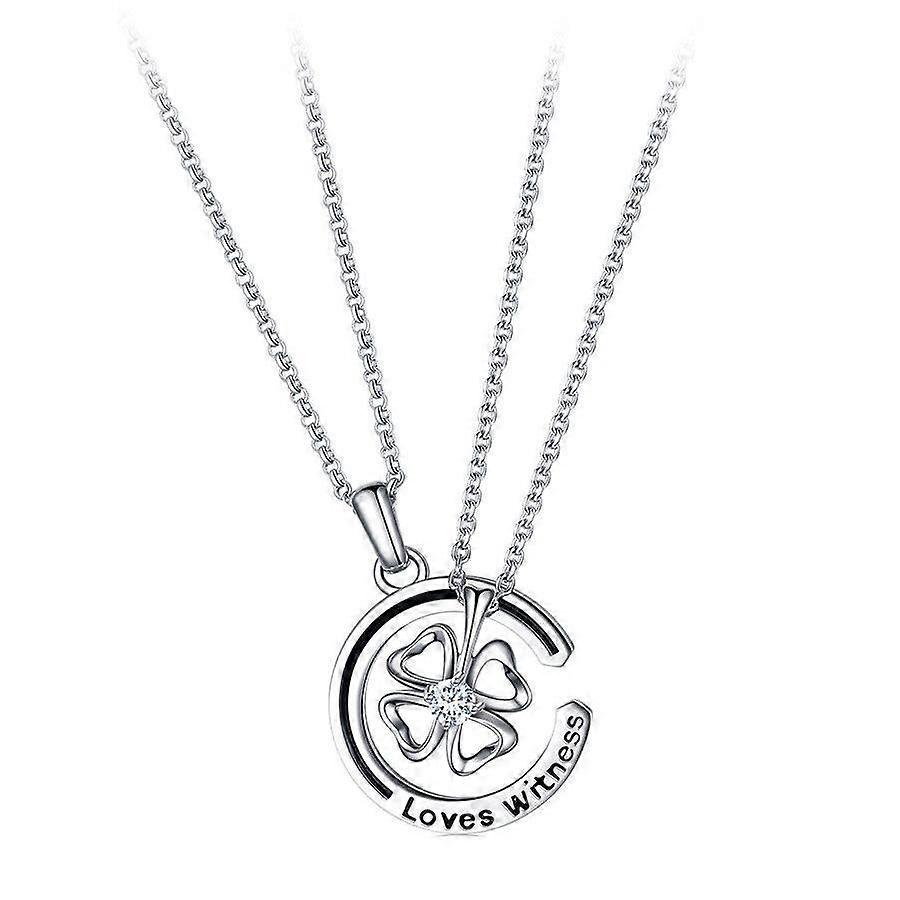 His & Hers Couples Lucky Clover Necklace