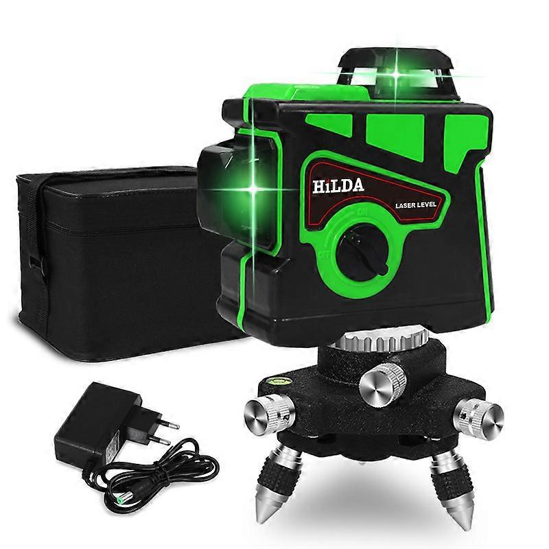 3D automatico 12 linee verde Livello laser livellamento Laser a linee incrociate Livello laser a linee verticali e orizzontali