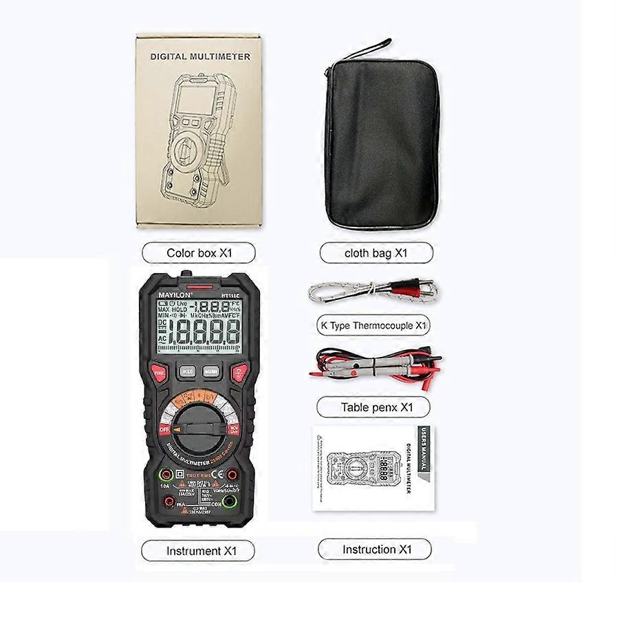 HT118E 20,000 Counts Multimeter Digital Multimeter Auto Range Multimeter True RMS Measuring AC/DC Voltage &amp; Current