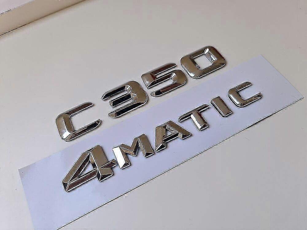 C350 4matic Argento Cromato Lettera Numero Posteriore Bagagliaio Badge Emblema Classe C Mercedes