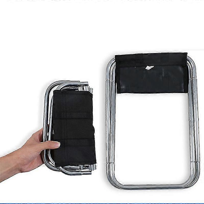 折りたたみ式小型キャンプベンチスツールポータブル屋外列車旅行ピクニックチェア(シルバー)