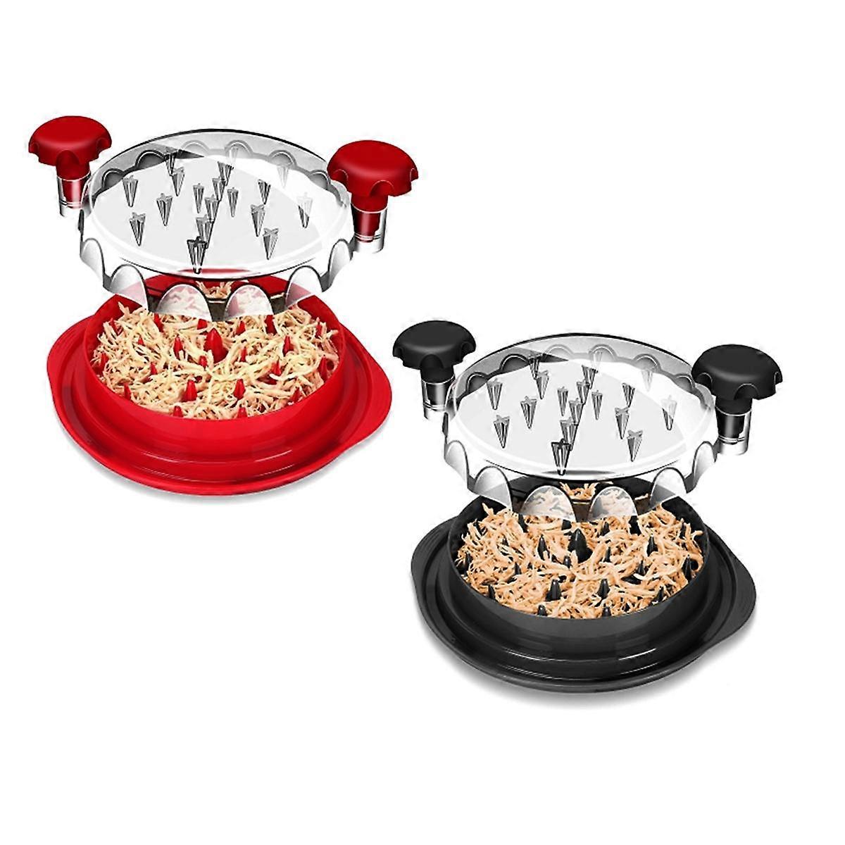 2Pcs Chicken Shredder Tool Meat Breast Shredding Separation Mincing Grinder Machine with Lid for Sh