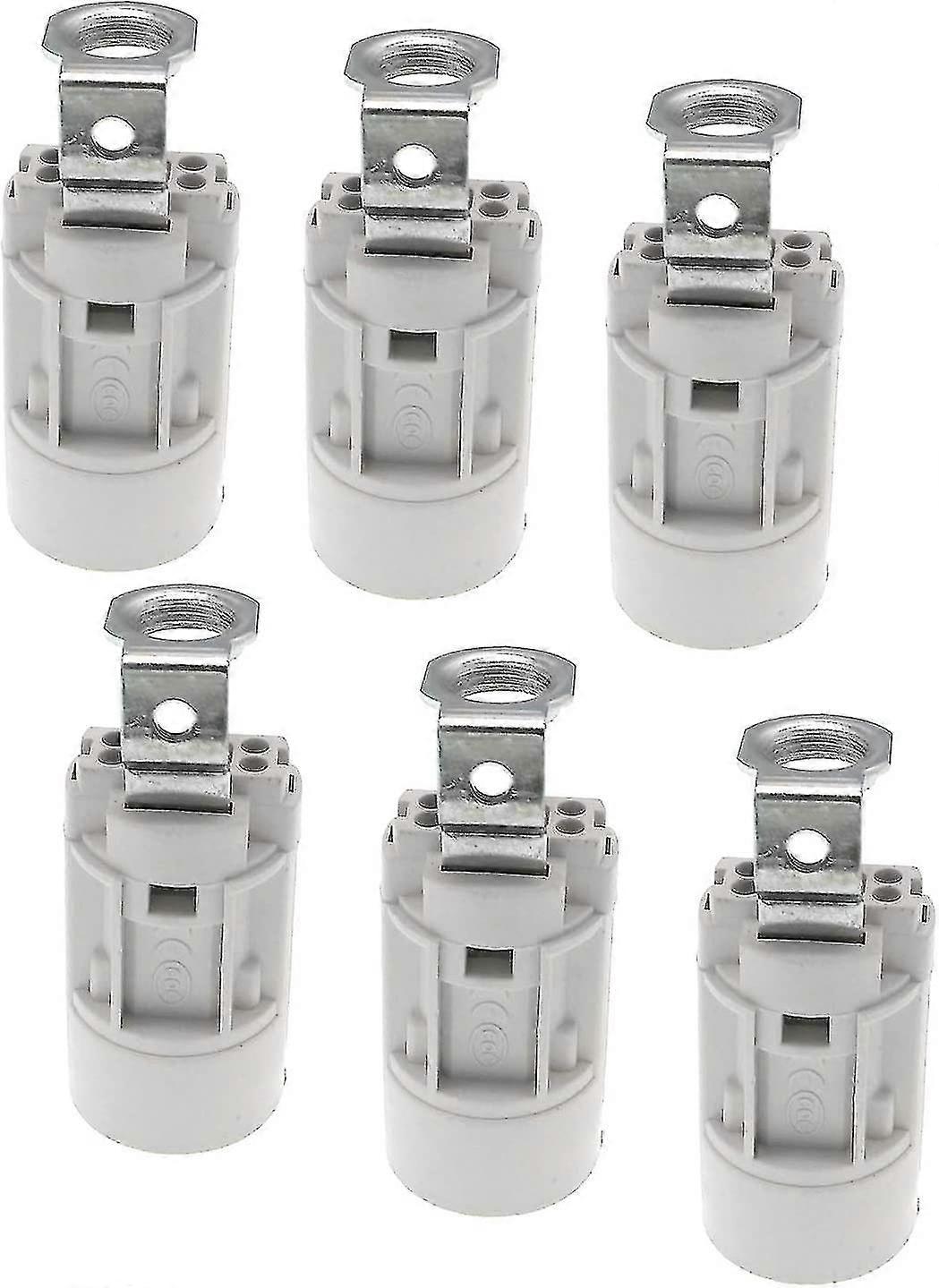 E14 Flame Bulb Base, Thermoplastic, Gray, Ses 52mm High, 1/8 Ips Thread 6 Pack
