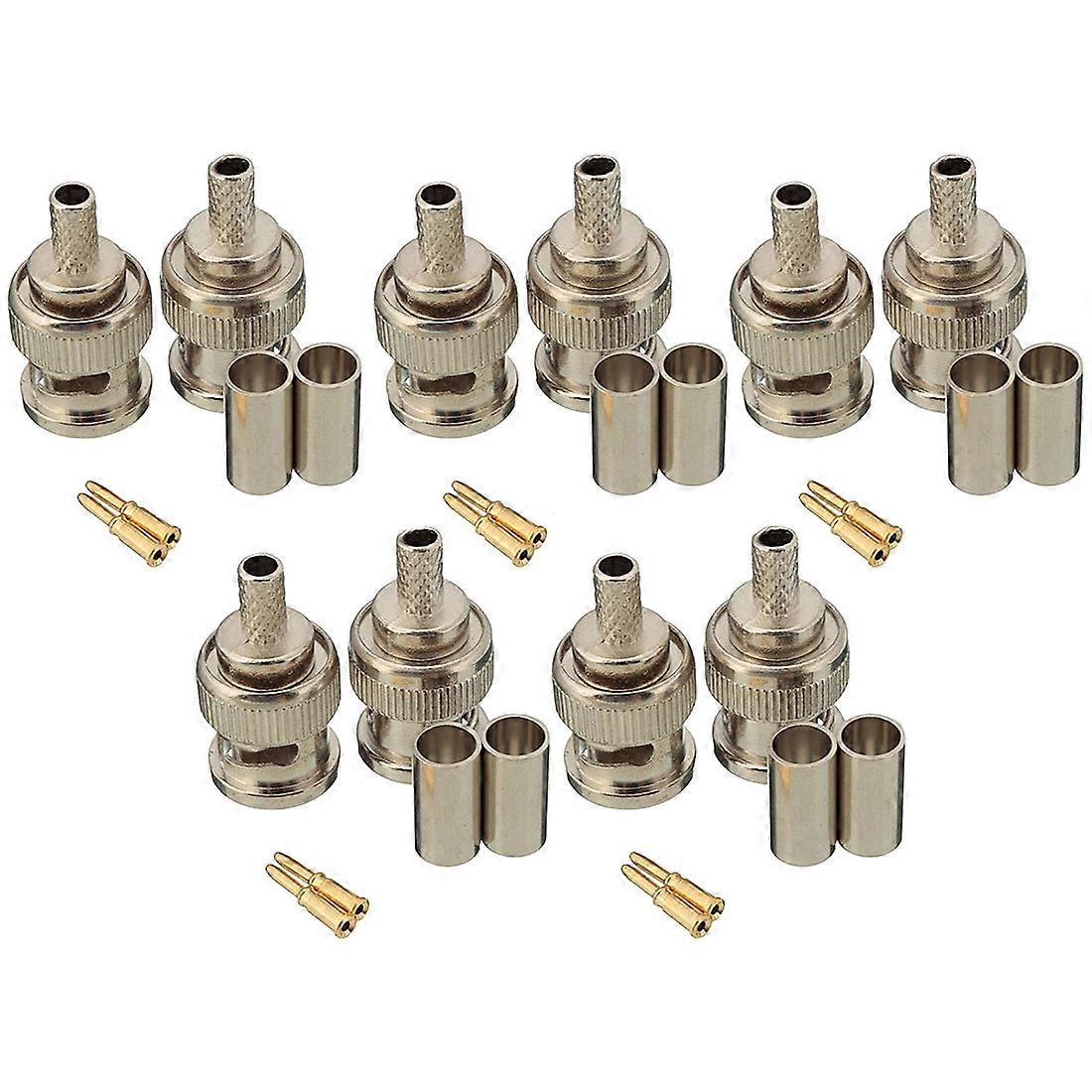 10 Sets 3-Piece BNC Male RG58 Plug Crimp