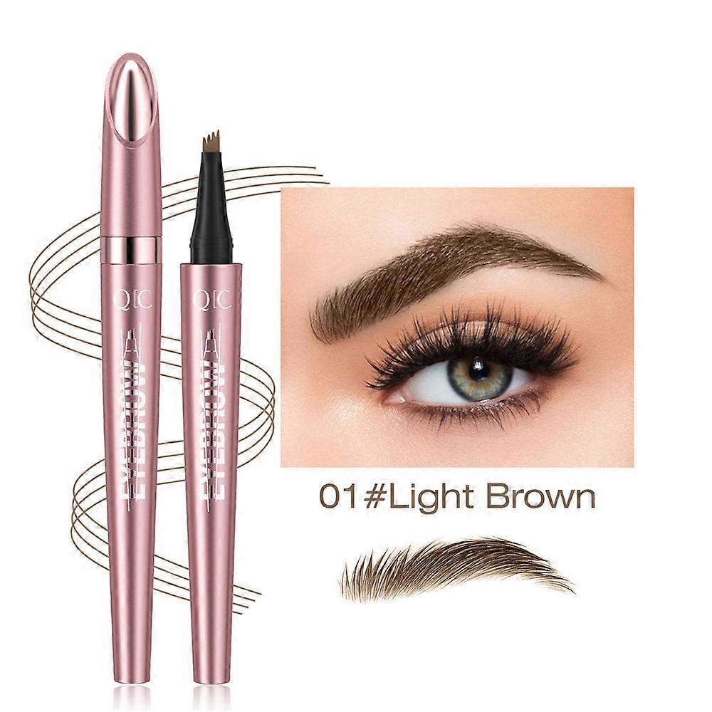 3D Waterproof Magic Microblading Eyebrow Pencil, 4-Tipped Precise Brow Contouring Pen, Long-Lasting Natural Fine Stroke Eyebrow Pen