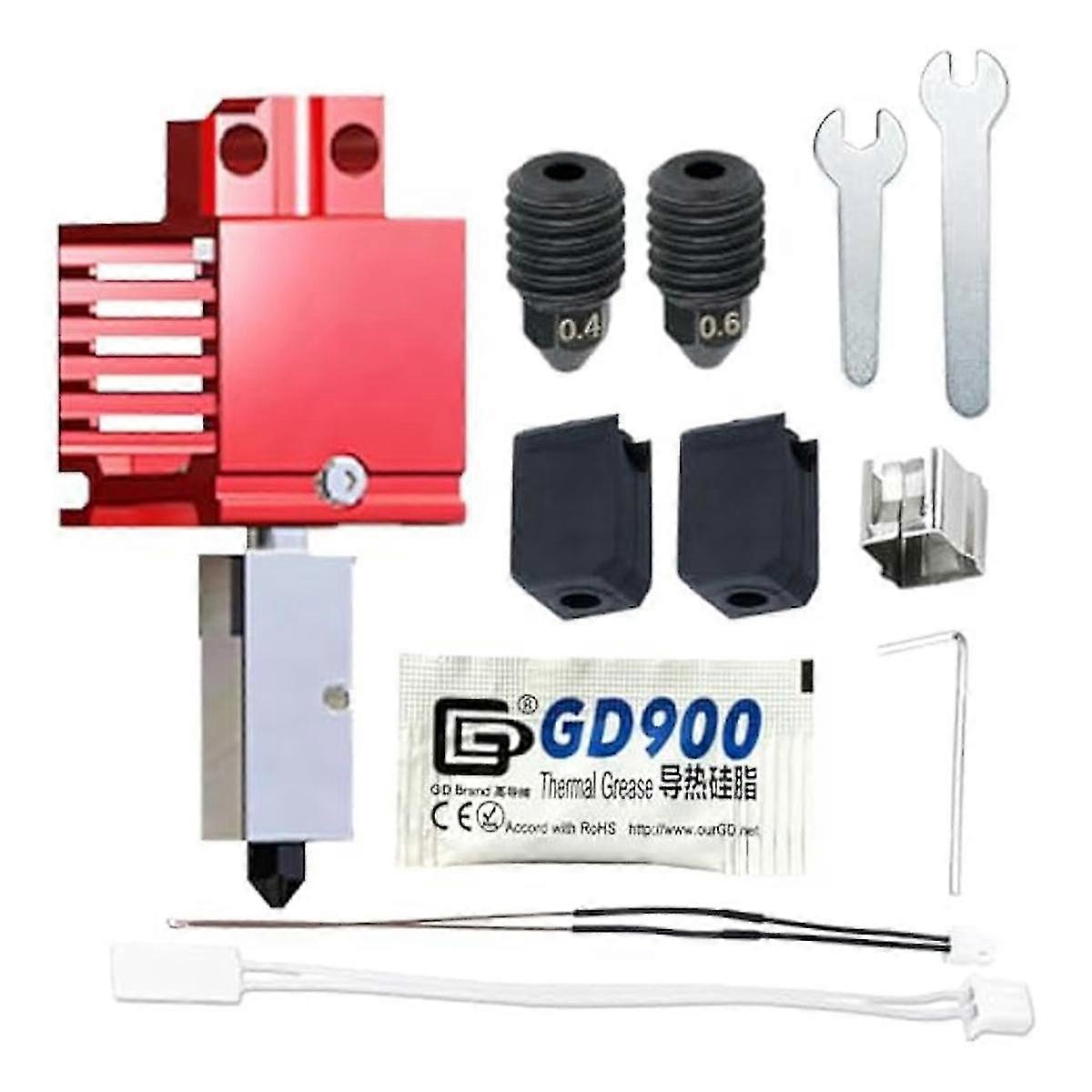 For V3.0 High Flow Temperature Hotend 3D Printer,24V 60W Ceramic Heater Hot End Kit with Nozzle 0.4