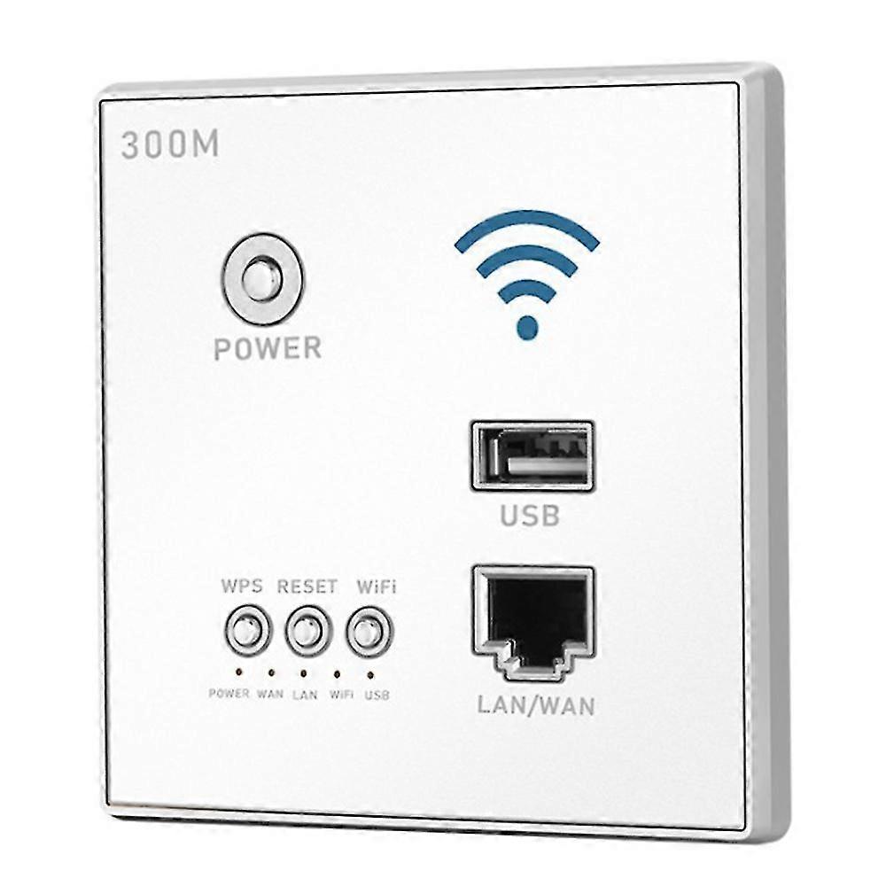 Wireless WiFi Socket Rj45, AP Relay Smart USB Socket, Crystal Glass Panel, 300Mbps Embedded Wall WI