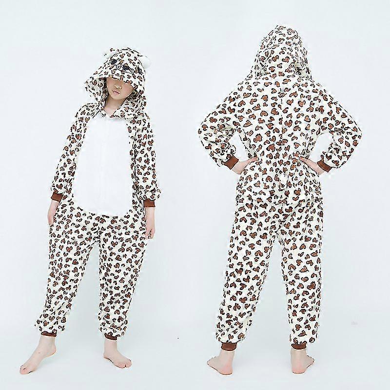 Leopard Bear Cartoon One-piece Pajamas, Loungewear