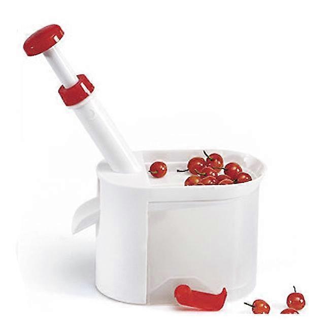 Cherry pitter with kitchen gadgets container tool for making pie and red jam