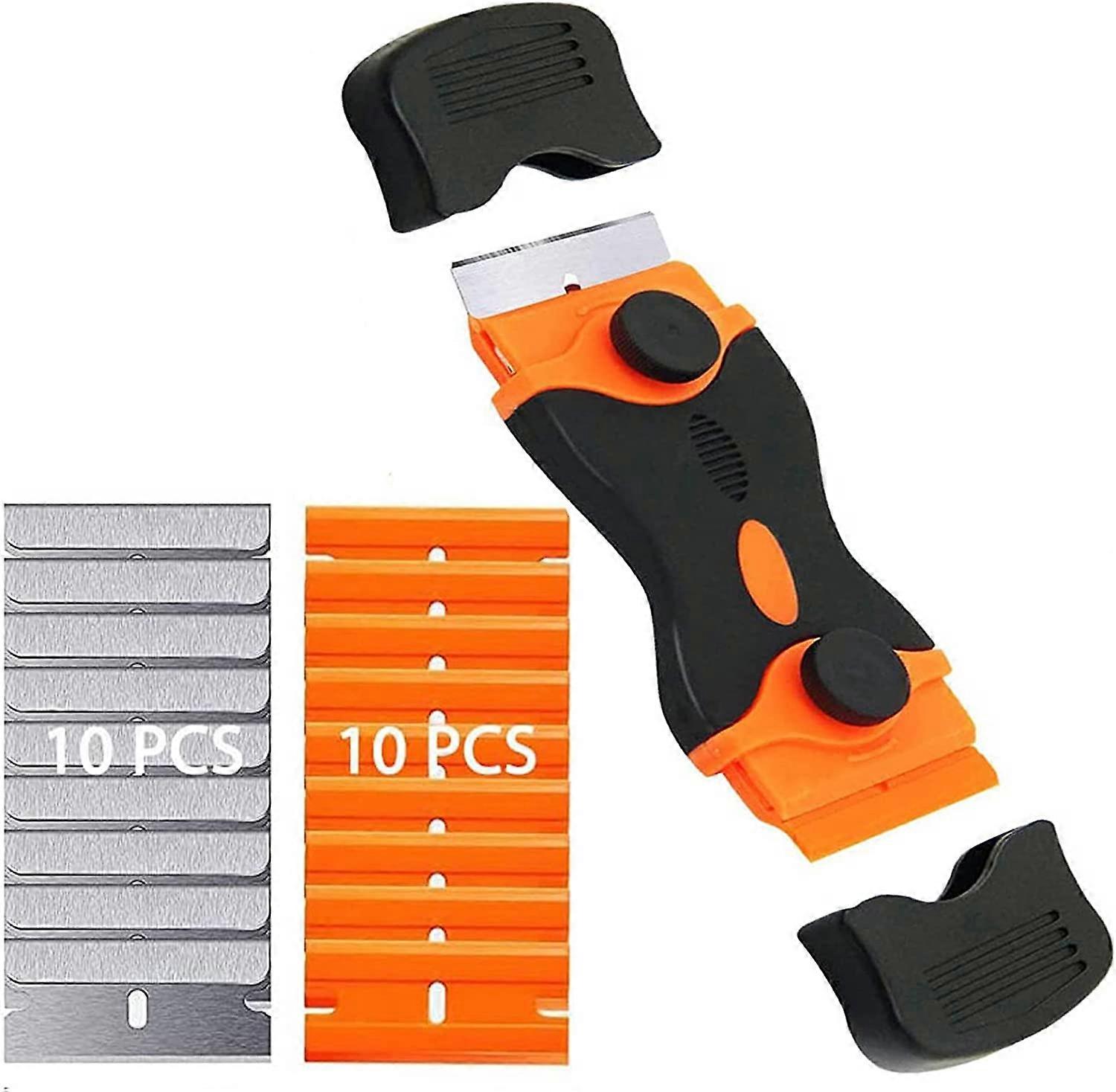 Ceramic Hob Scraper + 20 Blades, Versatile Glass Scraper Ceramic Hob Scraper for Windows/Mirror/Floor Cleaning