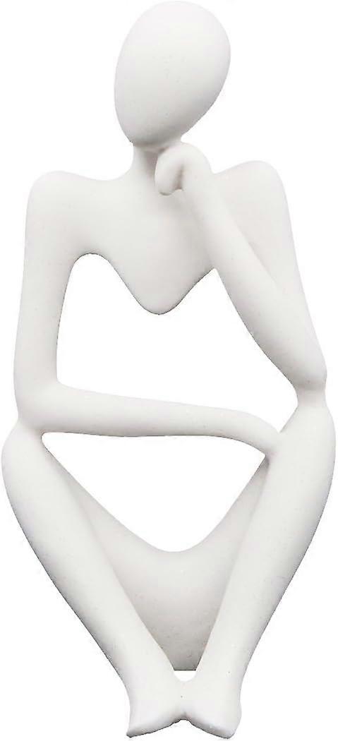 Resin Sculpture Thinker Statue Abstract Figure Hand Carved For Home Office Bookshelf Desktop Display