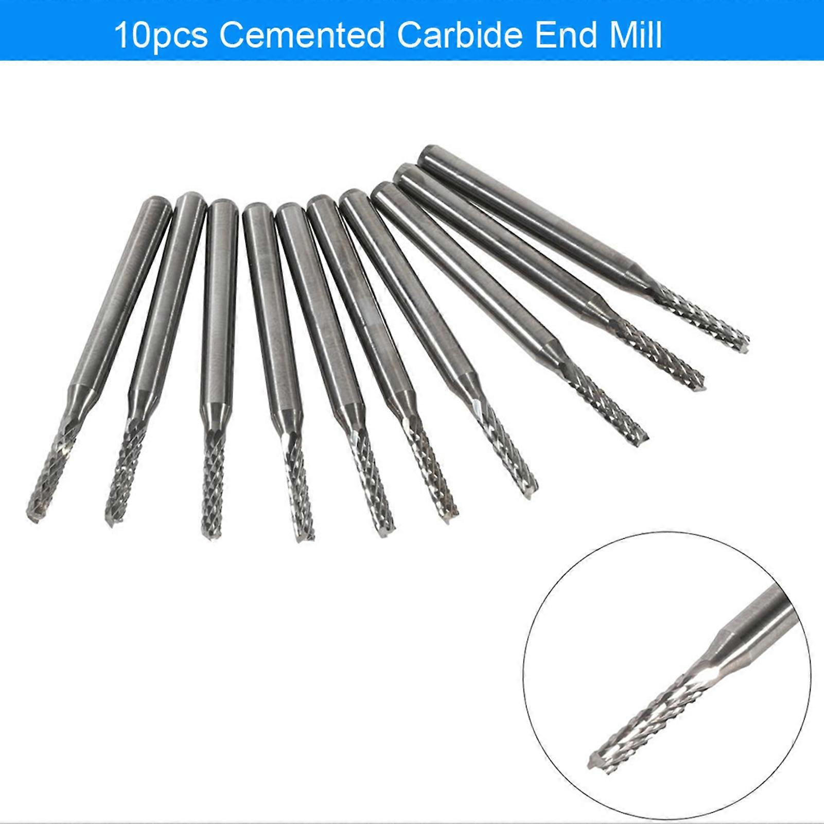 2mm Cemented Carbide End Mill Engraving Bits Carving Drill 10pcs