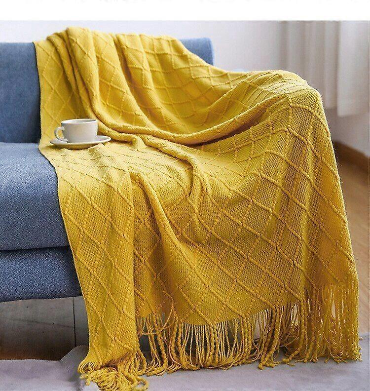 Knitted Blanket Solid Color Blanket Nordic Decorative Blankets for Sofa Bed Thro