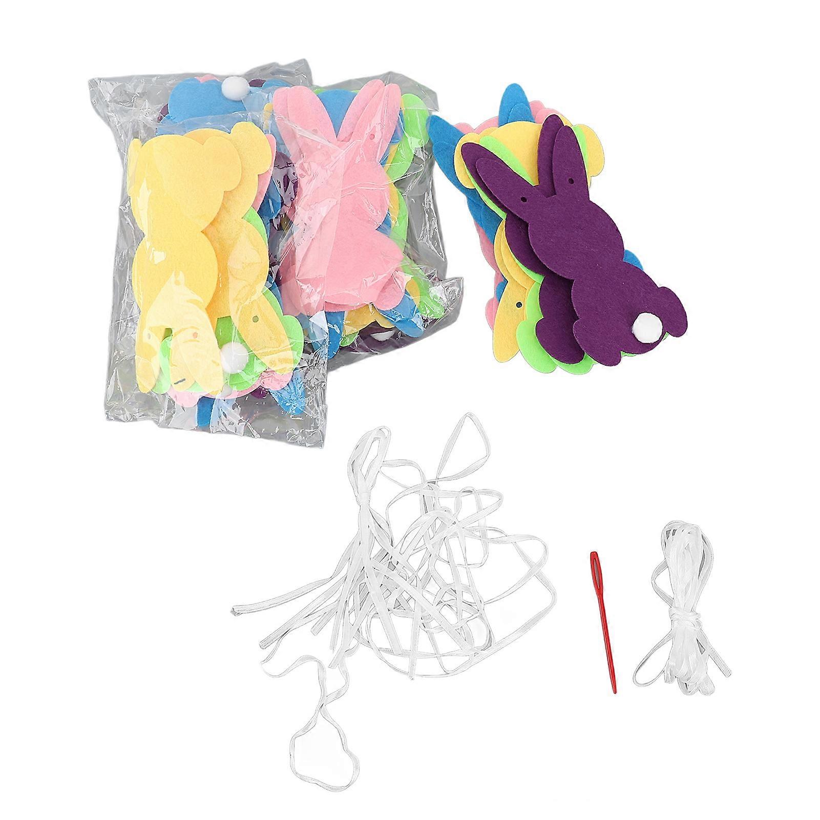 Easter Rabbit Shape Banner Felt Bunny Garland Party Favors Home Decoration with Strings