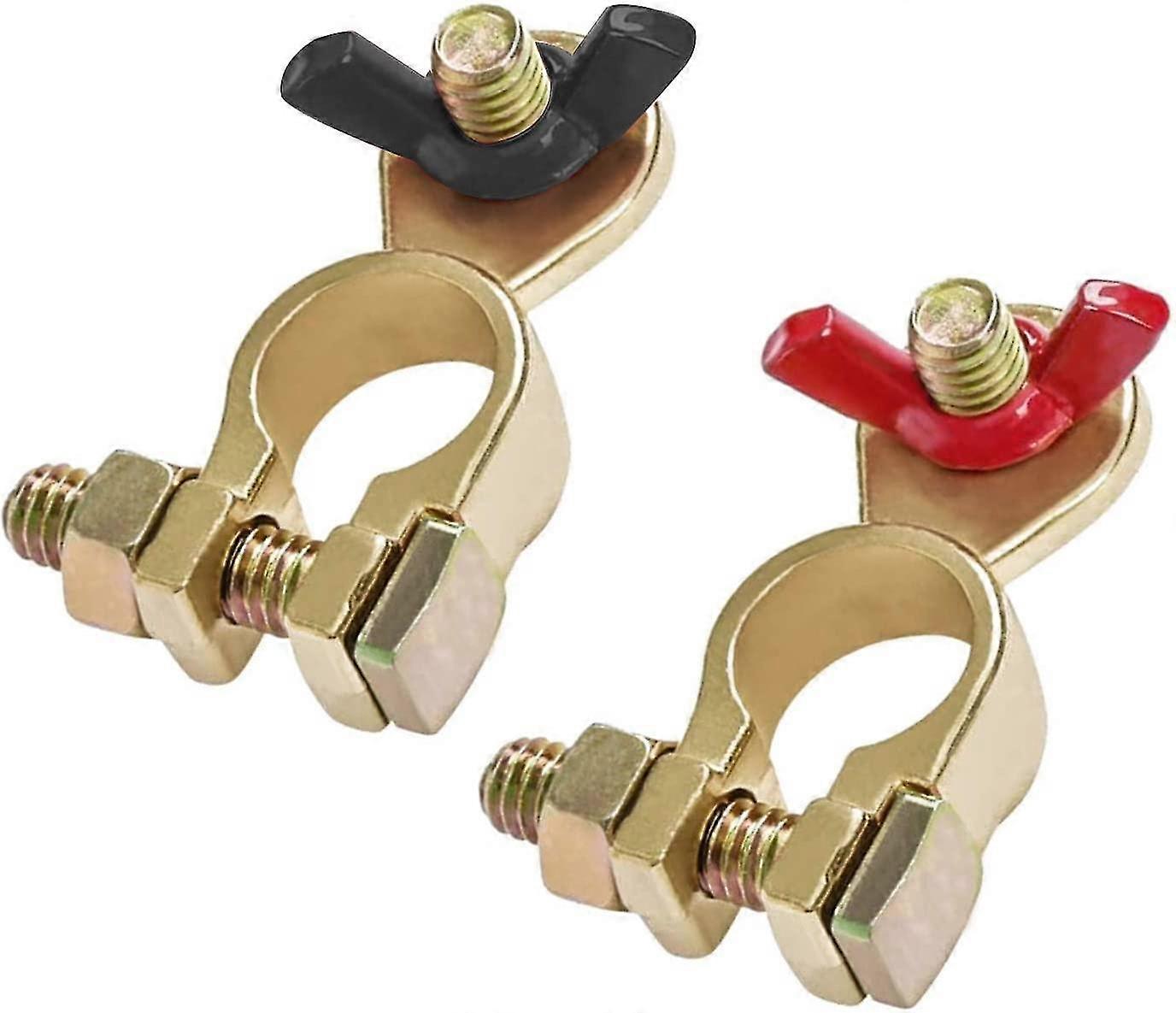12v/24v Battery Terminal Lug Battery Connectors Car Boat With Wing Nut Red And Black 2pcs