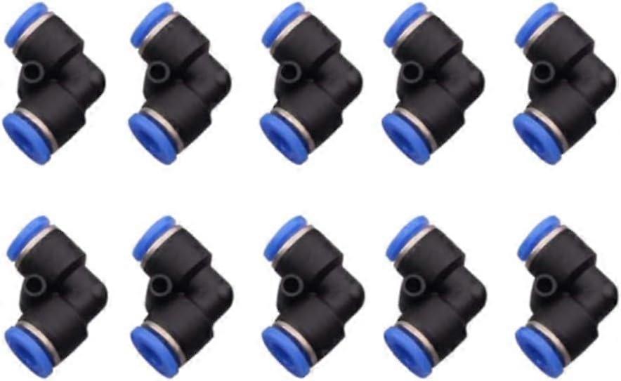Air Push Quick Release Fittings, 10 Pneumatic Connector Push-to-connect Fitting Kit, 1.27 cm 12 mm OD Quick Release Connector Elbow Type