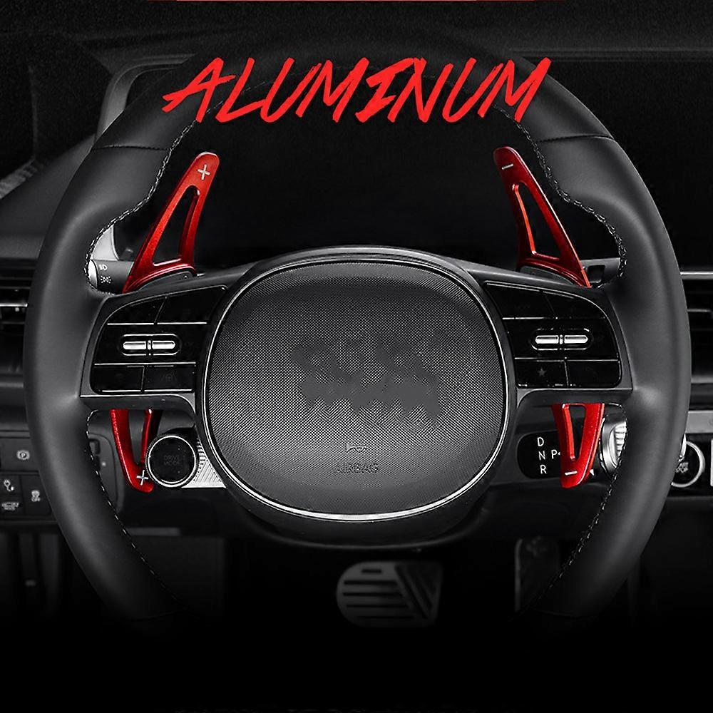 Car Steering Wheel Shift Paddle Extension For Hyundai IONIQ 5 IONIQ 6 Steering Shifter Aluminum Red Silver