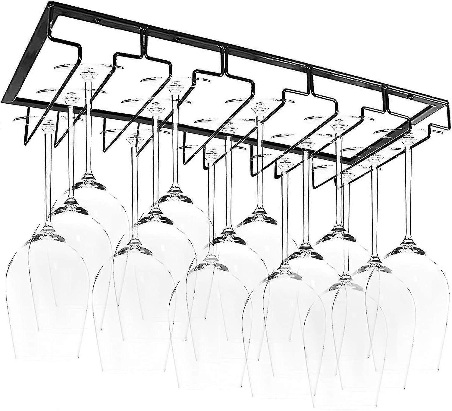 Hanging Glass Rack - Wine Glass Rack with 5 Rails for 10-15 Glasses