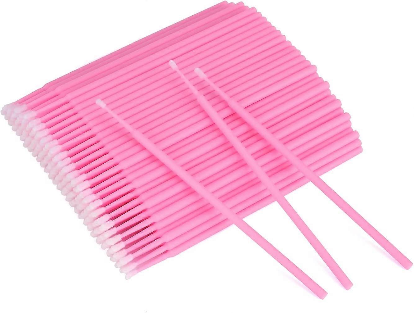 200PCS Micro Applicators Brushes, Disposable Eyelash Extension Swabs for Eyelashes Extensions (Pink)