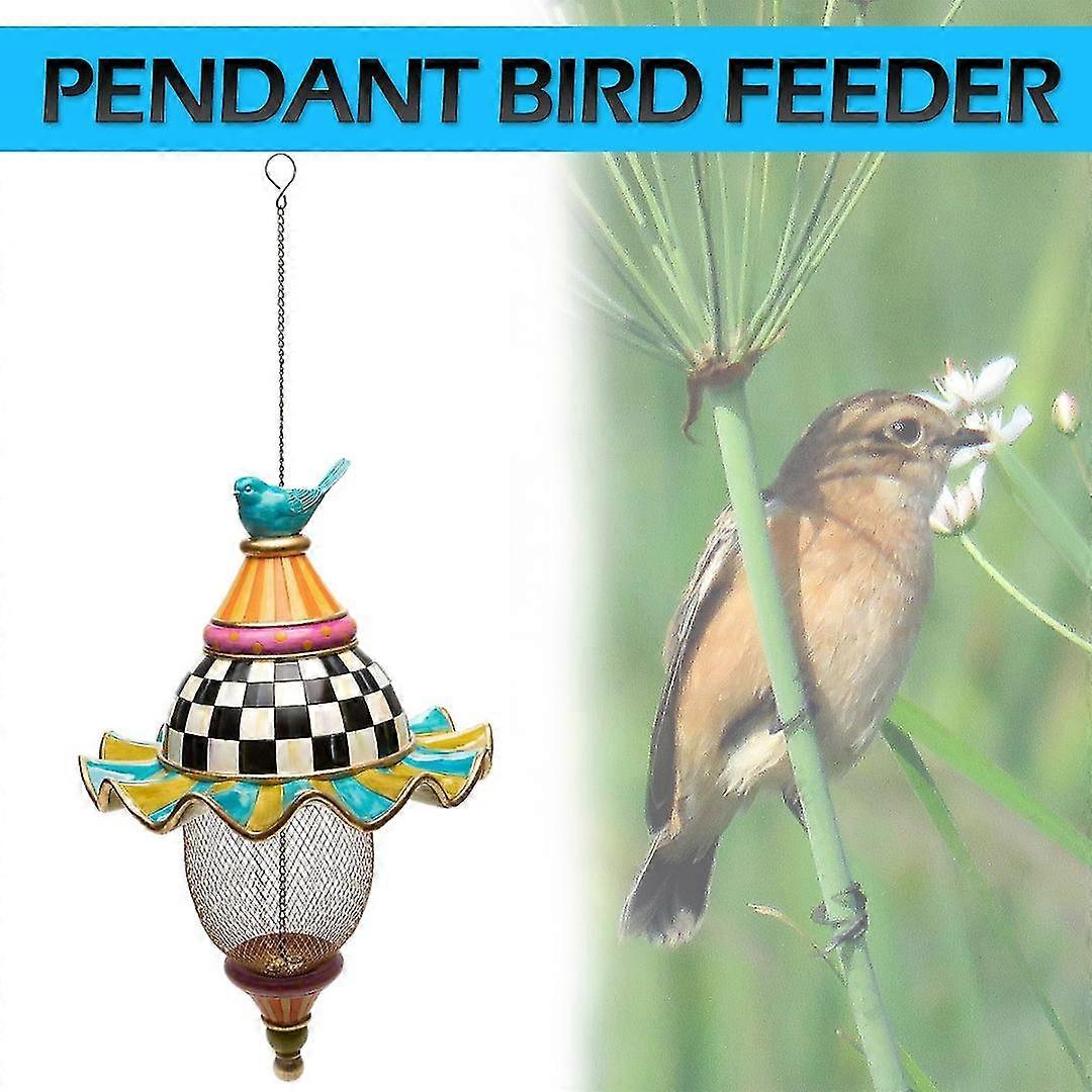 Hummingbird Feeder Creative Pattern Metal Parrot Feeding Pendant Decoration