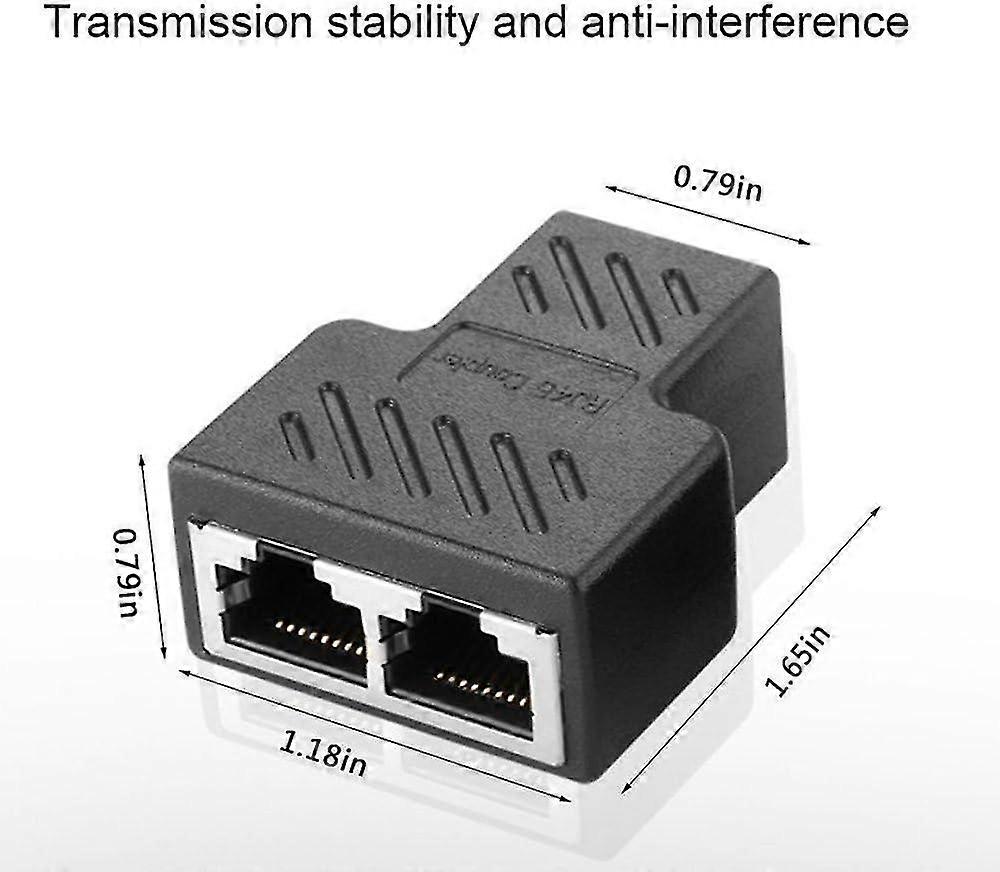 Hcm72 Rj45 Cat6 Lan Ethernet Port Splitter Adapter 1 To 2 Dual Female ...