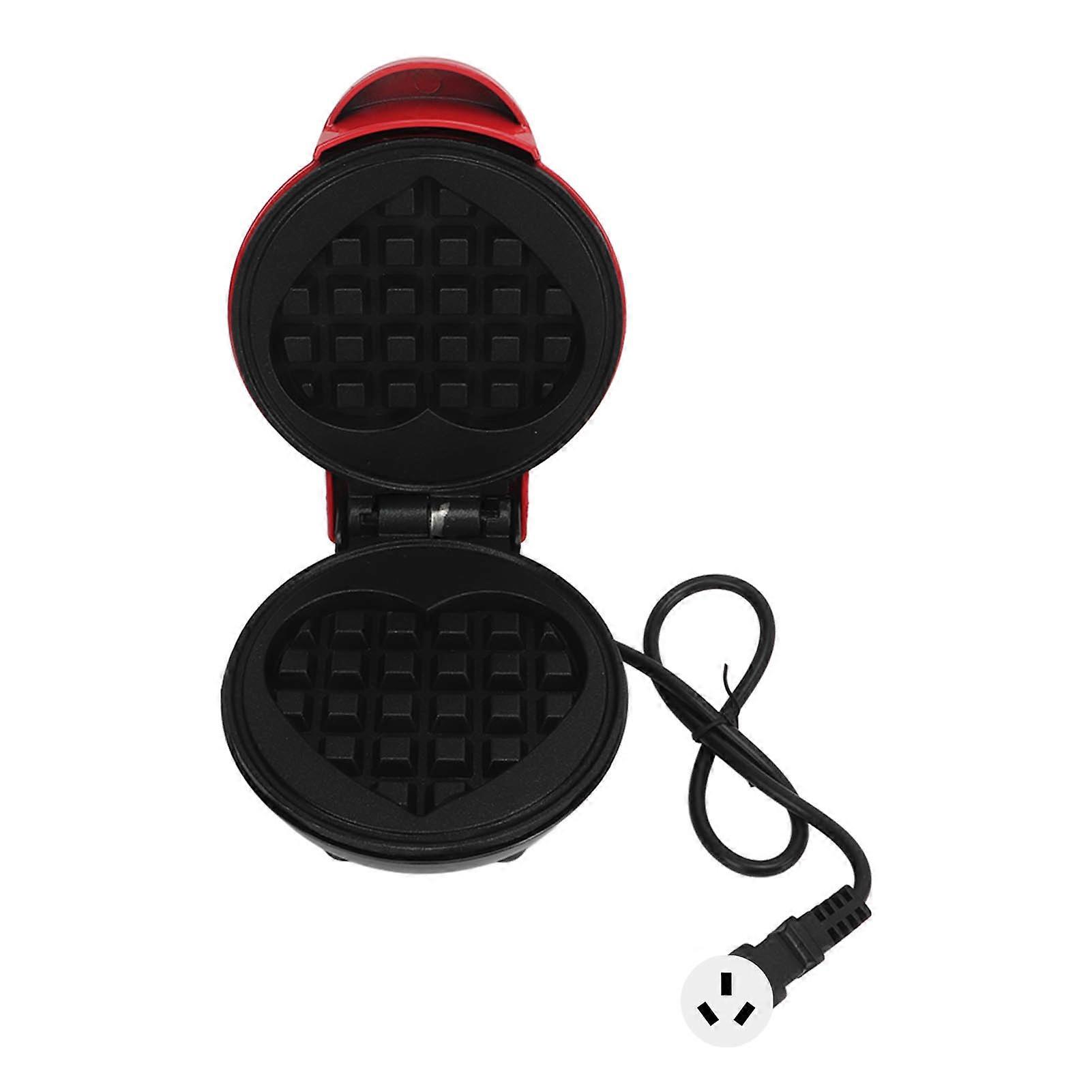 Waffle Maker Aluminium Alloy Red Round Waffle Maker Machine with Nonstick Surface for Breakfast Sandwich AU Plug 220V