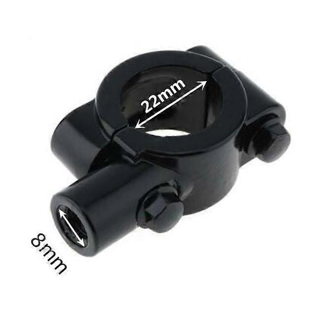 QX 1Pcs 7/8" 22mm Handle Bar 10mm 8mm Thread Motorcycle Mirror Mount Clamp Rear View Mirror Holder Adapter Black