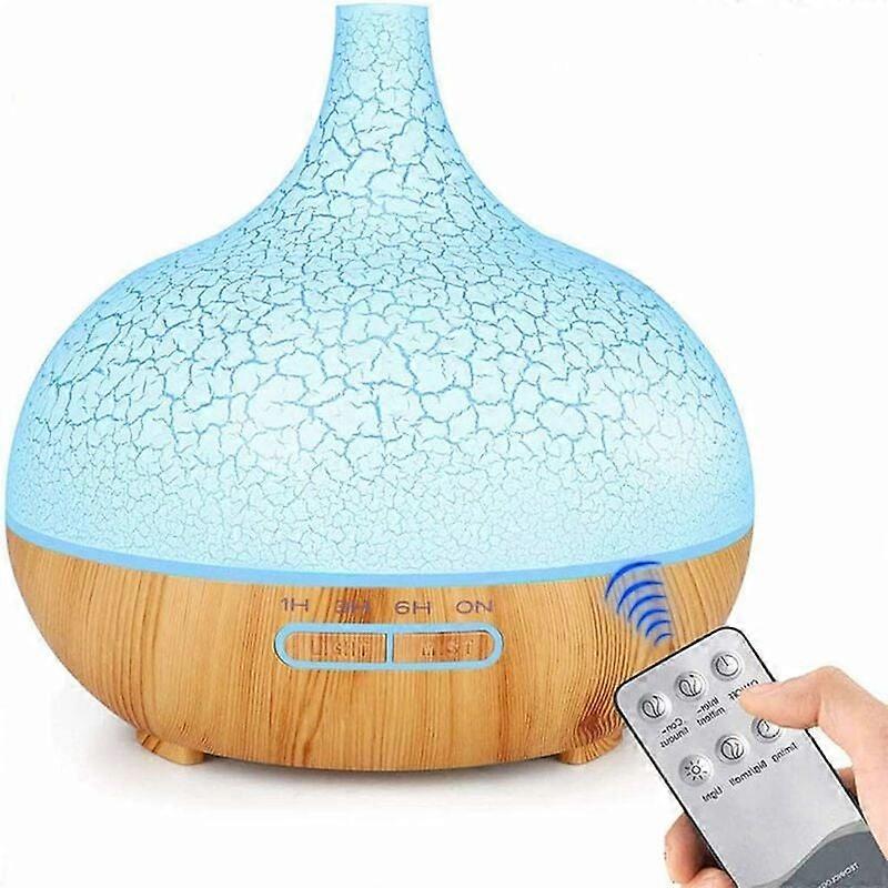Dww-Aroma Diffuser (Light Wood Grain), 400ML Essential Oil Aroma Diffuser, Ultrasonic Electric Humidifier with 4 Timers, Cool Mist, Auto Shut-Off Func