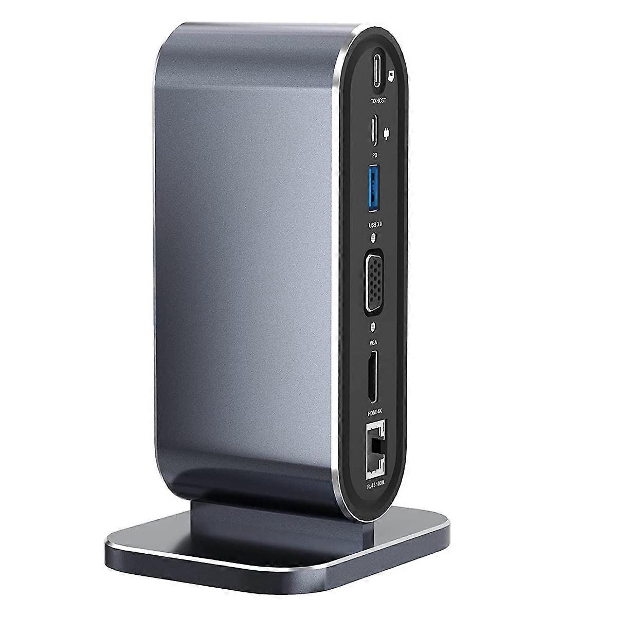 12-In-1 USB C Docking Station USB C Hub Dock Laptop Display Docking Station USB 3.0 Adapter for Windows Computer