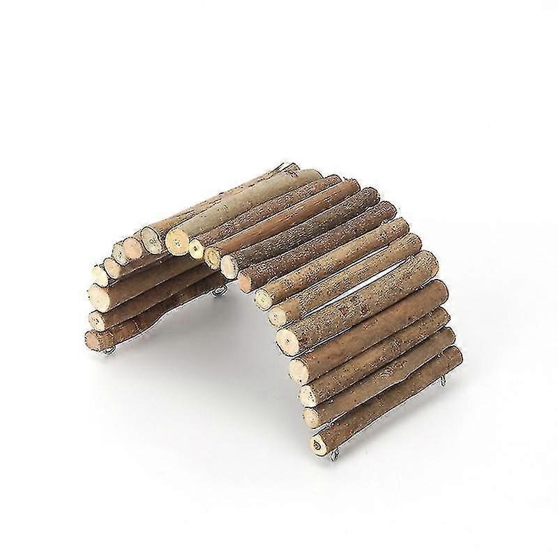Reptile Decor Hideout Wooden Guinea Pig Bridge Bendy Tunnel For gnagere Tygge Klatring Ladder Gjemmested For Gecko Spiders Lizards Snakes Gerbil Rabbi