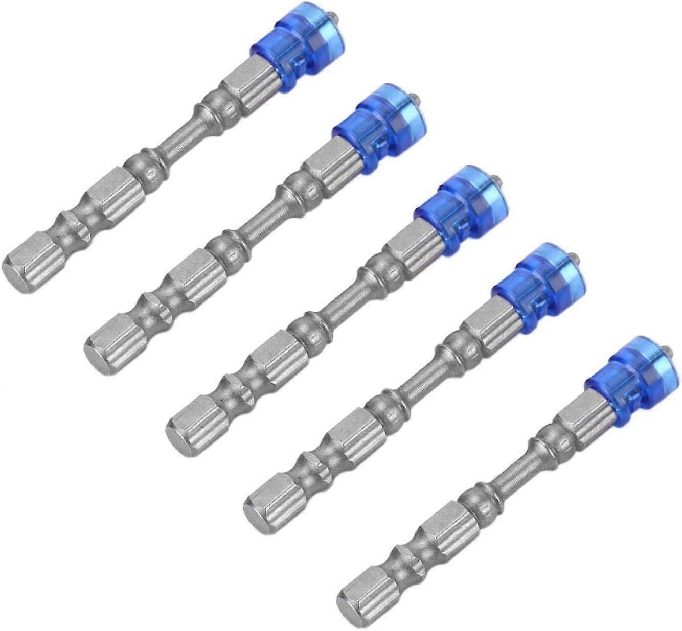 5pc 65mm Red Screwdriver Magnetic Cross Head Bit Set with 1/4 Inch Shank for Plasterboard Screw Inst